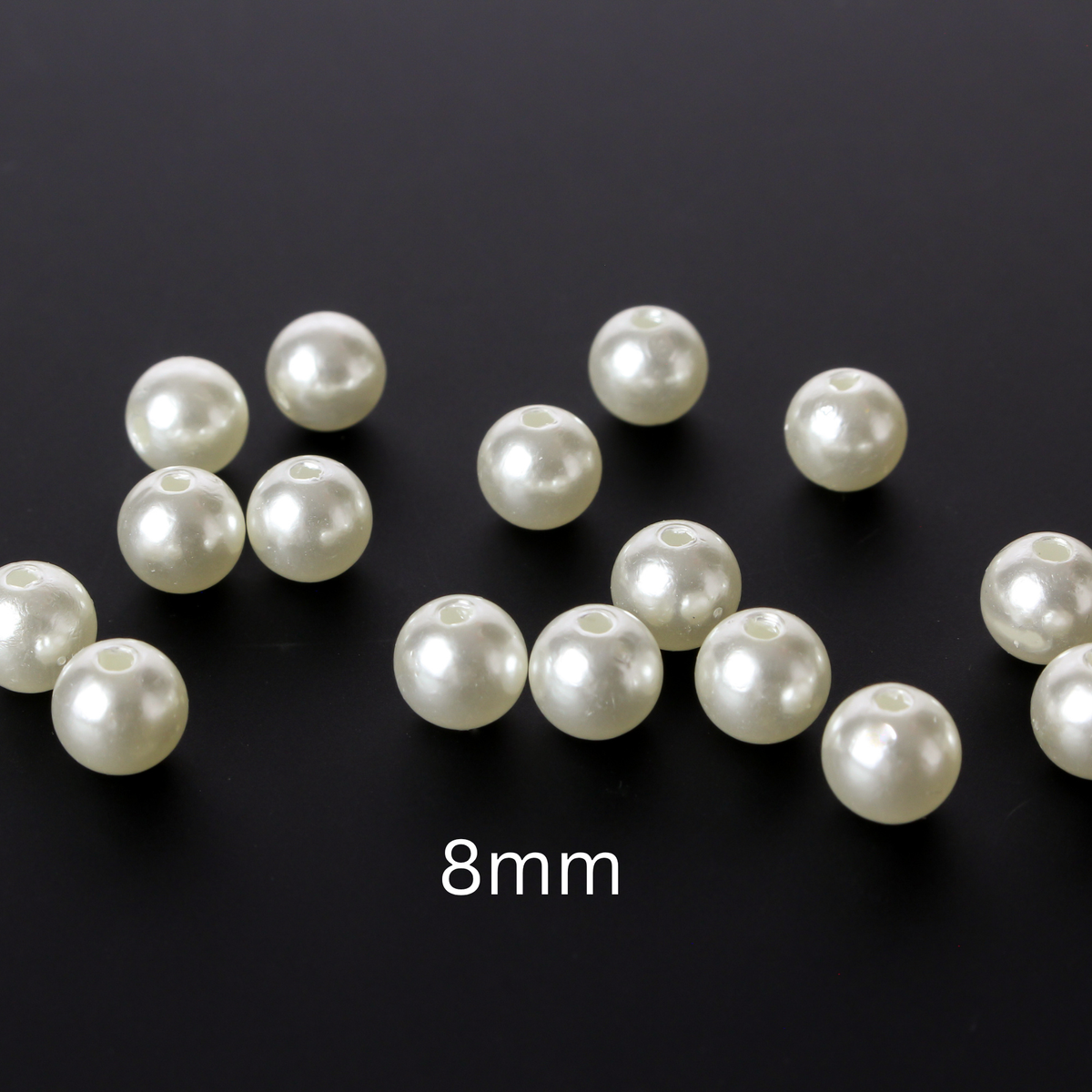 Imitation Pearl Beads, Creamy White Color, Available in 4, 6, and 8mm