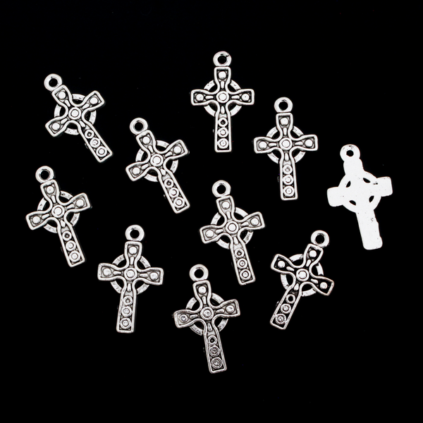 Irish Celtic Cross Charms 26mmx16mm, 10pcs