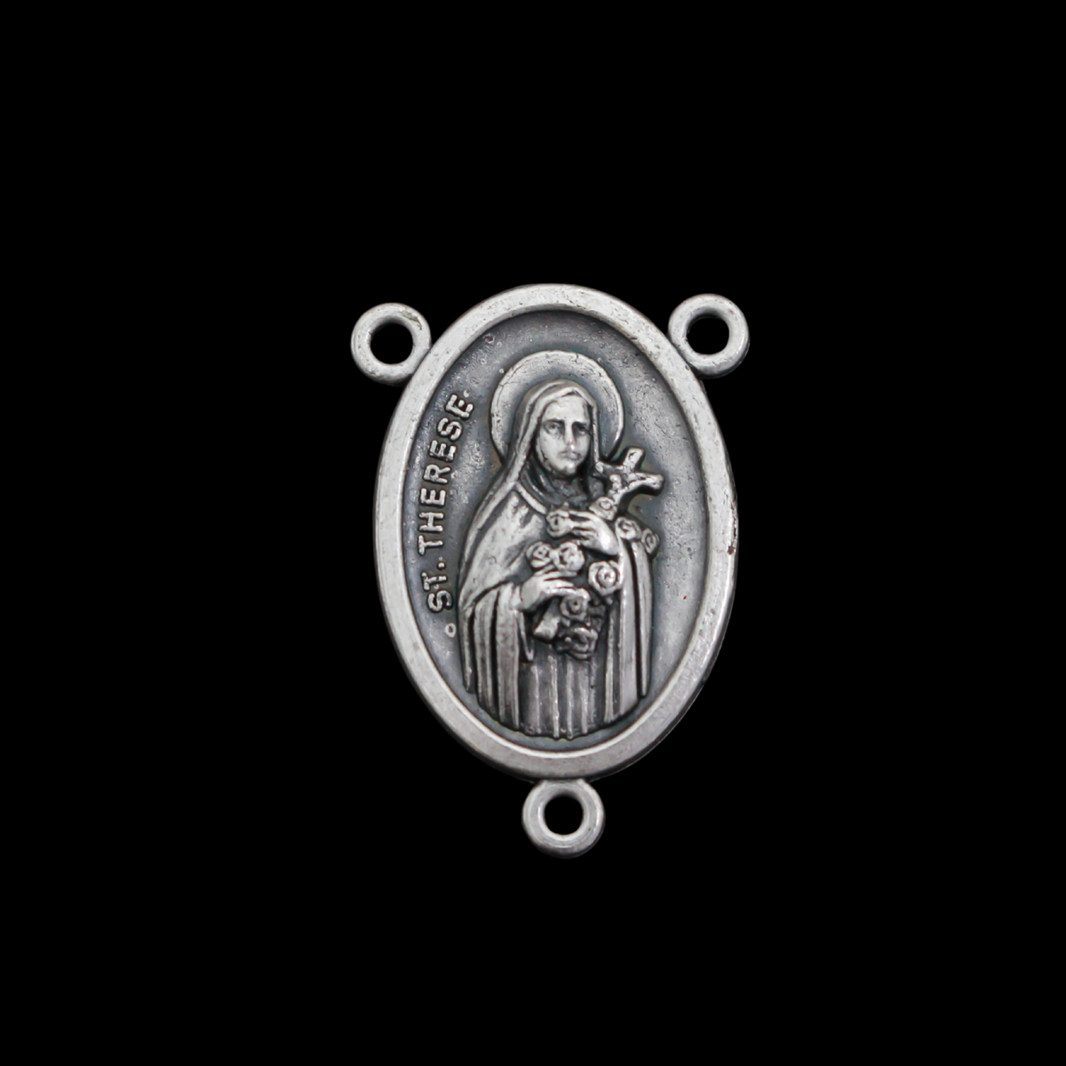 Saint Therese of Lisieux Rosary Centerpiece with Third Class Relic - Made in Italy