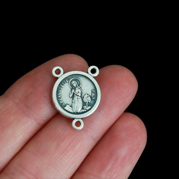 Saint Bernadette of Lourdes Rosary Centerpiece 3/4" long (20mm), Made in Italy