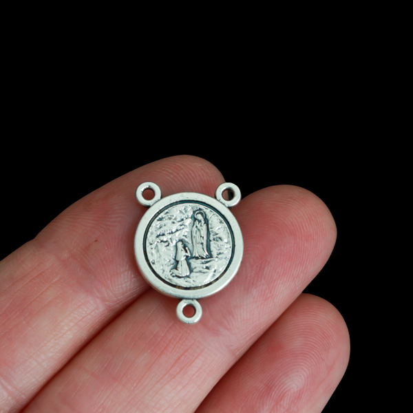 Saint Bernadette of Lourdes Rosary Centerpiece 3/4" long (20mm), Made in Italy