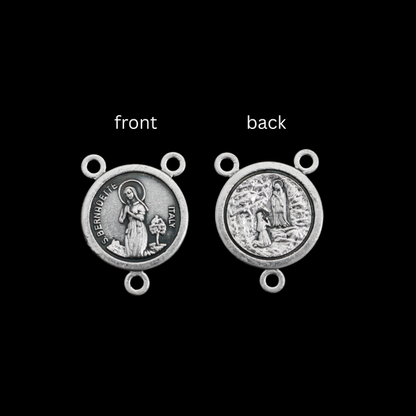 Saint Bernadette of Lourdes Rosary Centerpiece 3/4" long (20mm), Made in Italy