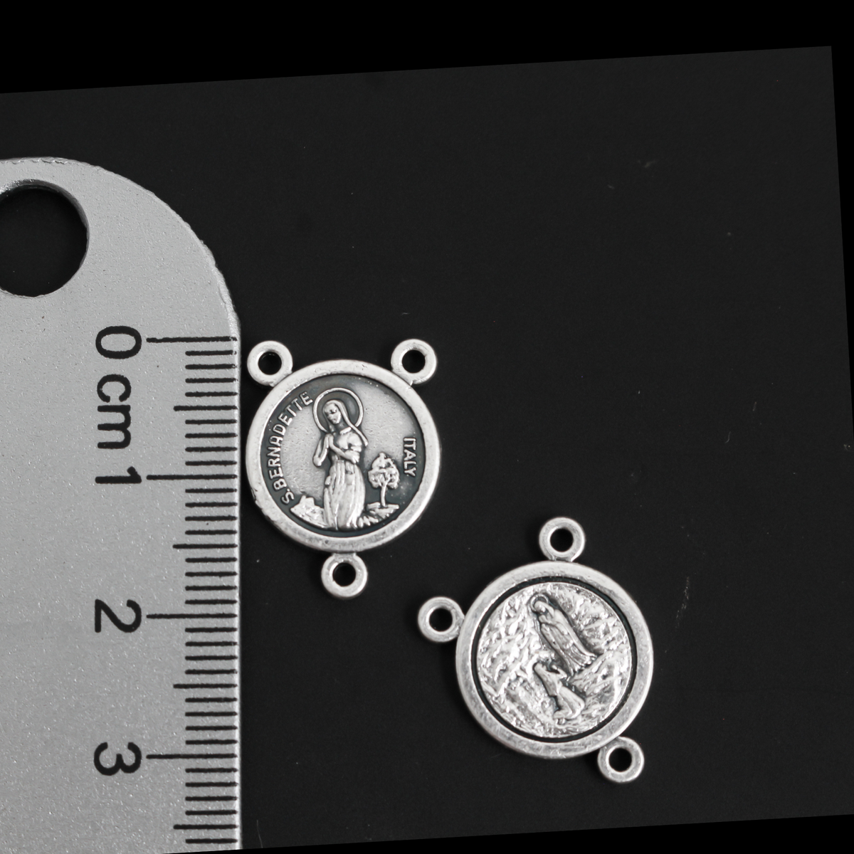 Saint Bernadette of Lourdes Rosary Centerpiece 3/4" long (20mm), Made in Italy