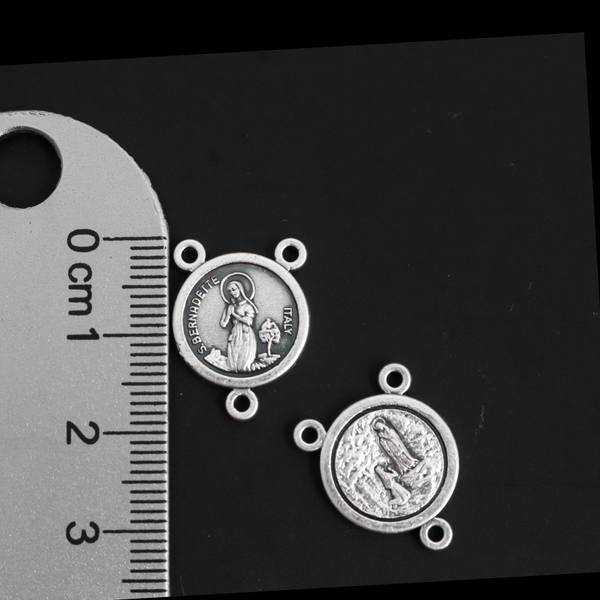 Saint Bernadette of Lourdes Rosary Centerpiece 3/4" long (20mm), Made in Italy