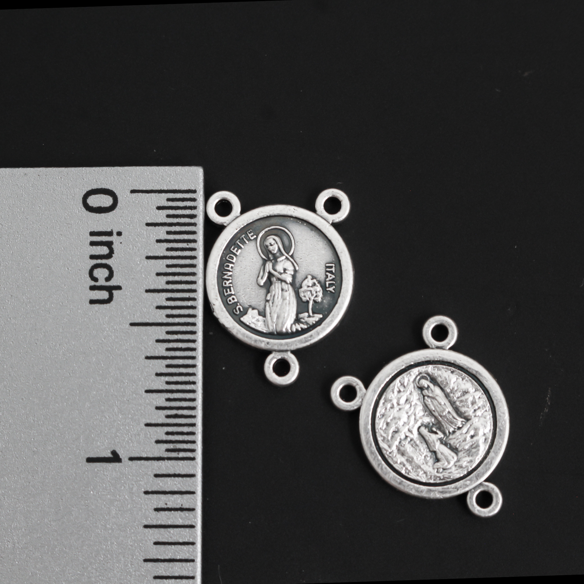 Saint Bernadette of Lourdes Rosary Centerpiece 3/4" long (20mm), Made in Italy