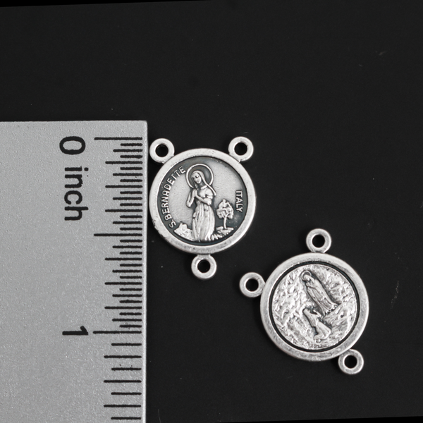 Saint Bernadette of Lourdes Rosary Centerpiece 3/4" long (20mm), Made in Italy