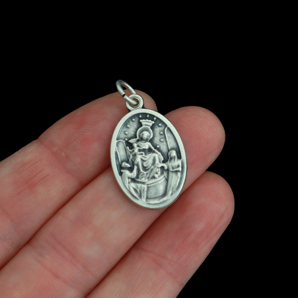 Saint Bartolo Longo & Our Lady of Pompeii Devotional Medal, Made in Italy
