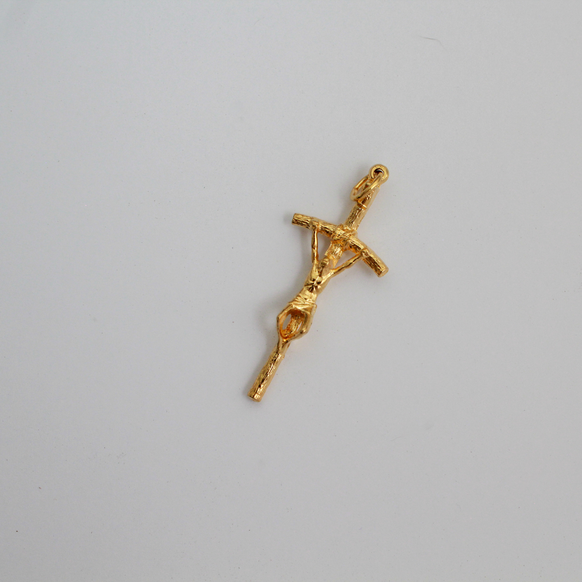 Gold Papal Crucifix Pendant of Pope Saint John Paul II - Manzu's Crucifix Cross 1.75" Long