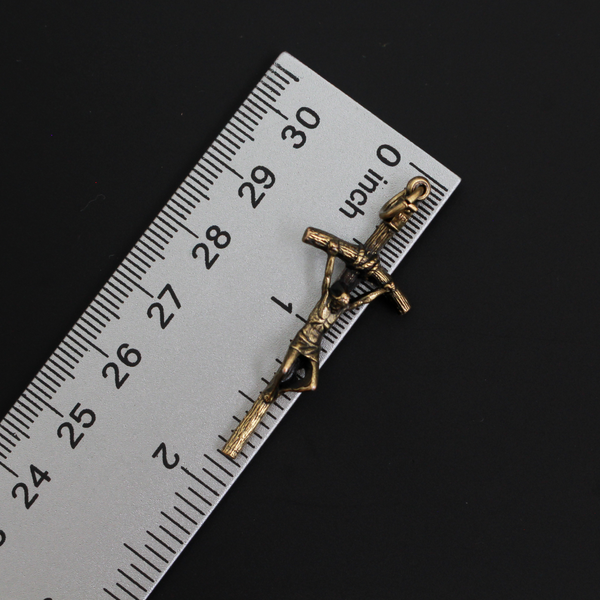 Bronze Papal Crucifix Pendant of Pope Saint John Paul II - Manzu's Crucifix Cross 1.75" Long