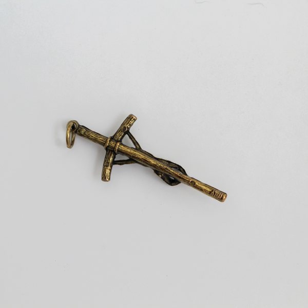 Bronze Papal Crucifix Pendant of Pope Saint John Paul II - Manzu's Crucifix Cross 1.75" Long