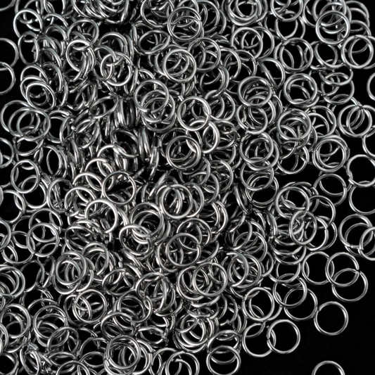 4mm Silver Jump Rings 24 Gauge Stainless Steel - 200pcs 4mmx0.5mm