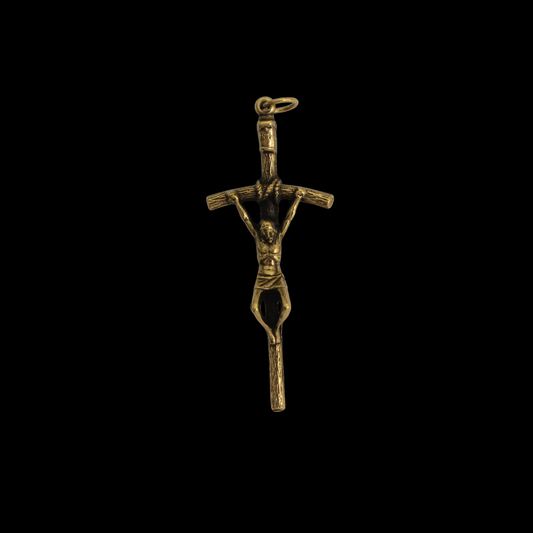 Bronze Papal Crucifix Pendant of Pope Saint John Paul II - Manzu's Crucifix Cross 2.25" Long