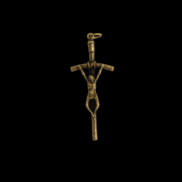 Bronze Papal Crucifix Pendant of Pope Saint John Paul II - Manzu's Crucifix Cross 2.25" Long
