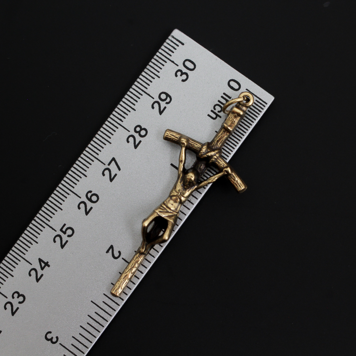 Bronze Papal Crucifix Pendant of Pope Saint John Paul II - Manzu's Crucifix Cross 2.25" Long