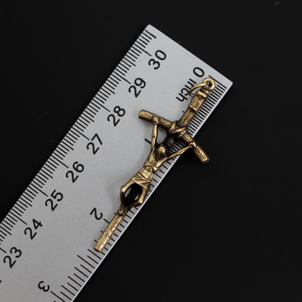 Bronze Papal Crucifix Pendant of Pope Saint John Paul II - Manzu's Crucifix Cross 2.25" Long