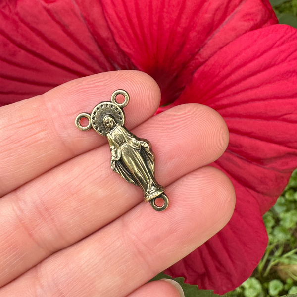 Bronze Blessed Virgin Mary Rosary Centerpiece