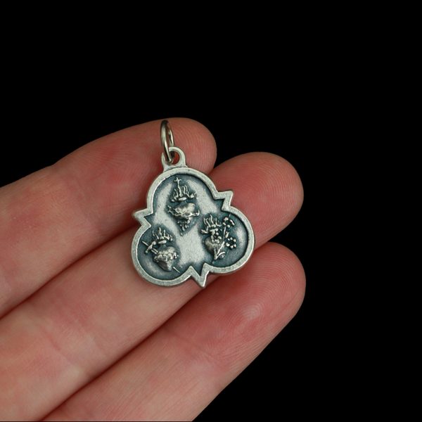 Alliance of the Three Holy Hearts Devotional Medal, Made in Italy
