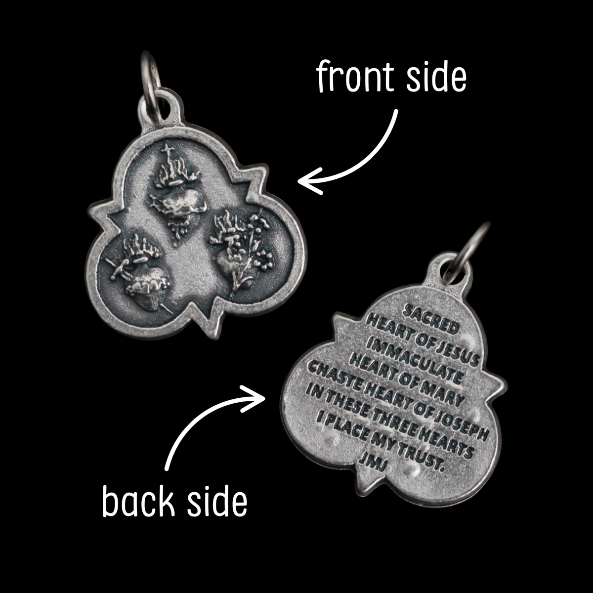 Alliance of the Three Holy Hearts Devotional Medal, Made in Italy