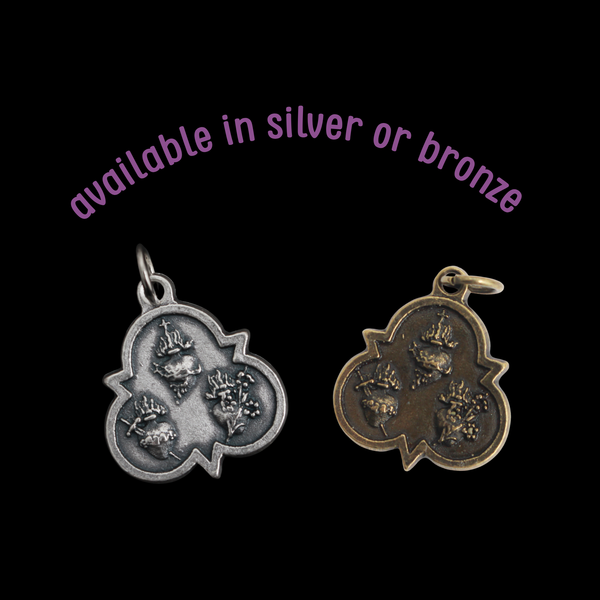 Alliance of the Three Holy Hearts Devotional Medal, Made in Italy