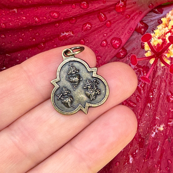 Alliance of the Three Holy Hearts Devotional Medal, Made in Italy