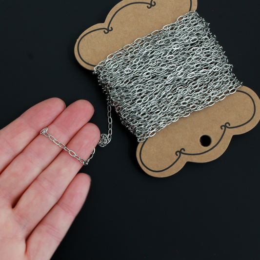 304 Stainless Steel Cable Chain, Soldered 4.5x2.5mm Links - 10 Meters