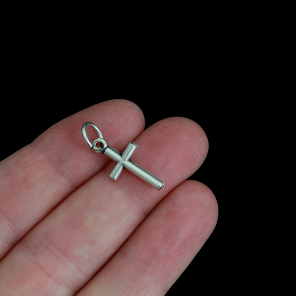Tiny Classic Crucifix Cross 19mm long, Made in Italy