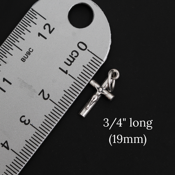 Tiny Classic Crucifix Cross 19mm long, Made in Italy