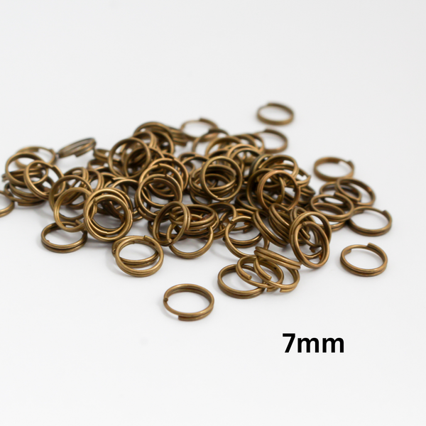 Iron Split Jump Rings - 6mm 7mm 8mm - Available in Bronze and Gold in packages of 100pcs
