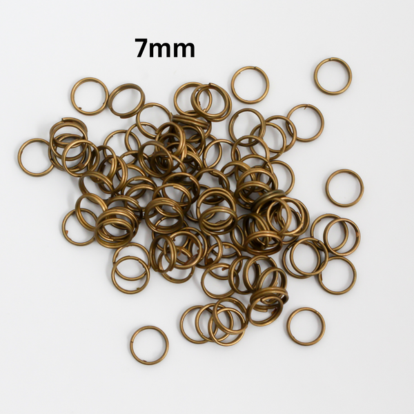 Iron Split Jump Rings - 6mm 7mm 8mm - Available in Bronze and Gold in packages of 100pcs