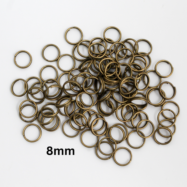 Iron Split Jump Rings - 6mm 7mm 8mm - Available in Bronze and Gold in packages of 100pcs