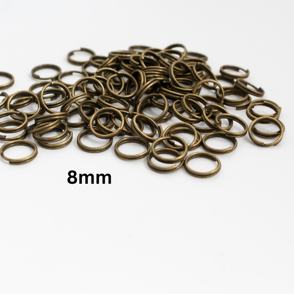 Iron Split Jump Rings - 6mm 7mm 8mm - Available in Bronze and Gold in packages of 100pcs