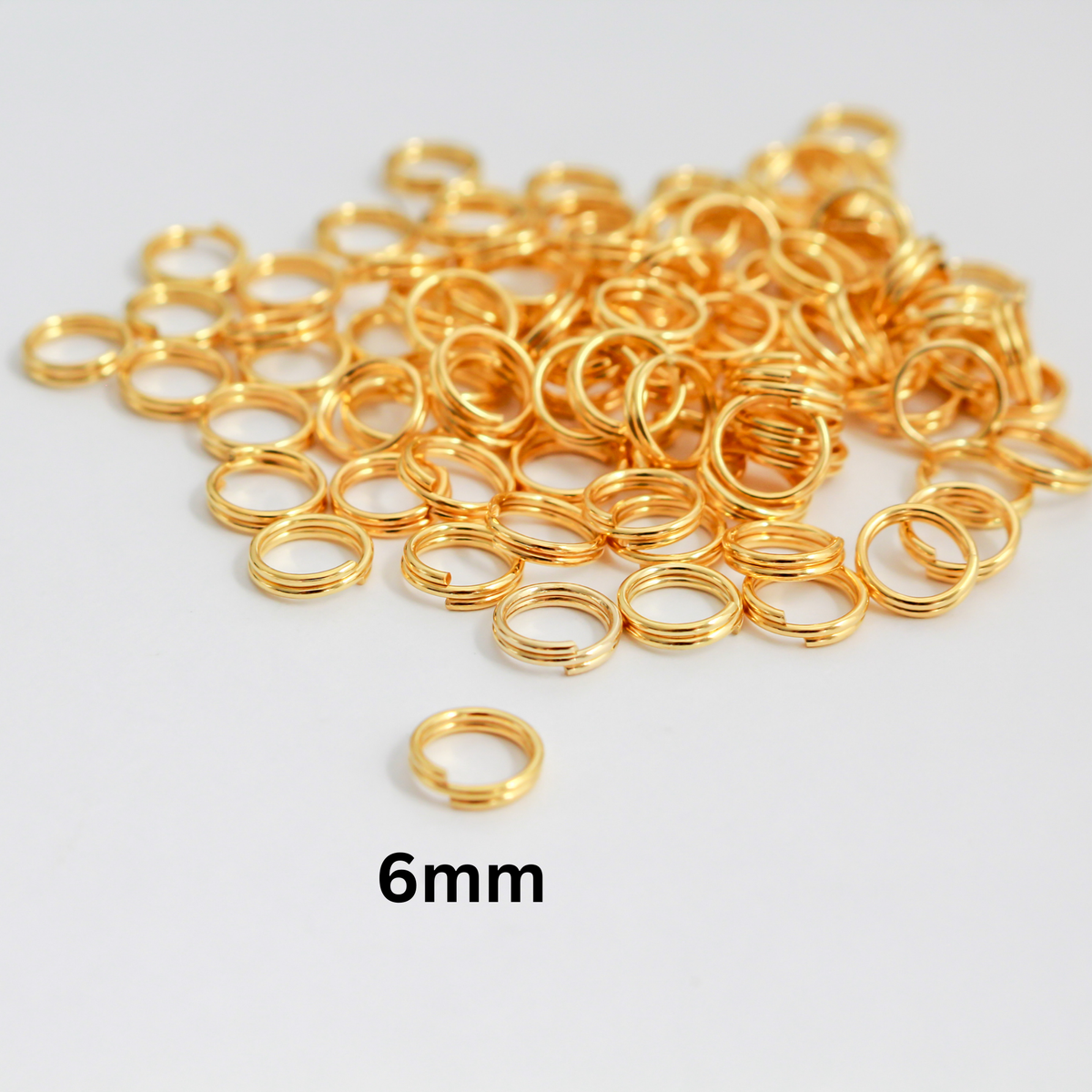 Iron Split Jump Rings - 6mm 7mm 8mm - Available in Bronze and Gold in packages of 100pcs