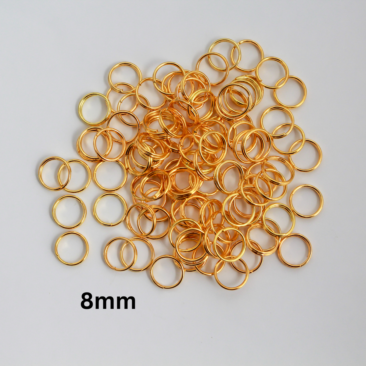Iron Split Jump Rings - 6mm 7mm 8mm - Available in Bronze and Gold in packages of 100pcs