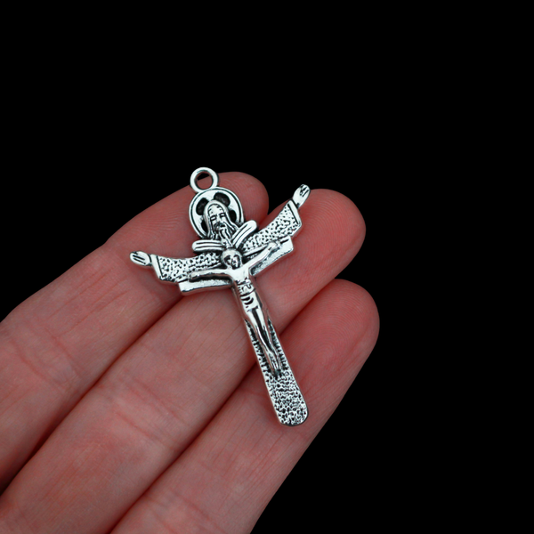 Holy Trinity Crucifix Cross Pendant - The Father, The Son and Holy Ghost - 3pcs