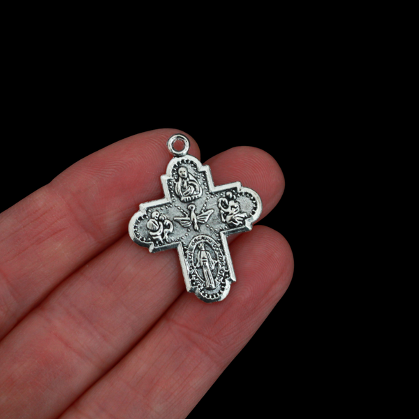 Five Way Cross Charms, 1-3/16" long - Sold in Packages of 10pcs