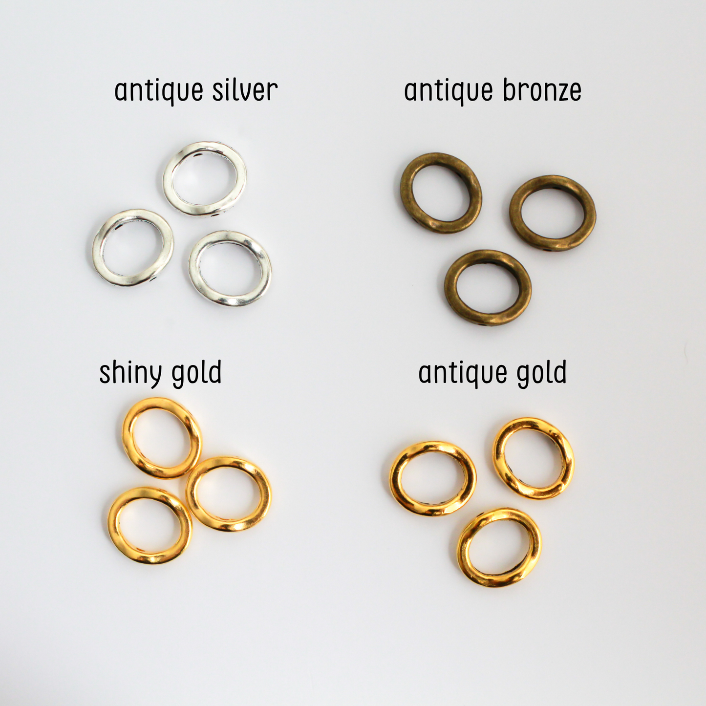 20 Spinning Bead Frames 13mm (fits 8mm beads) Available in Silver, Bronze, and Gold
