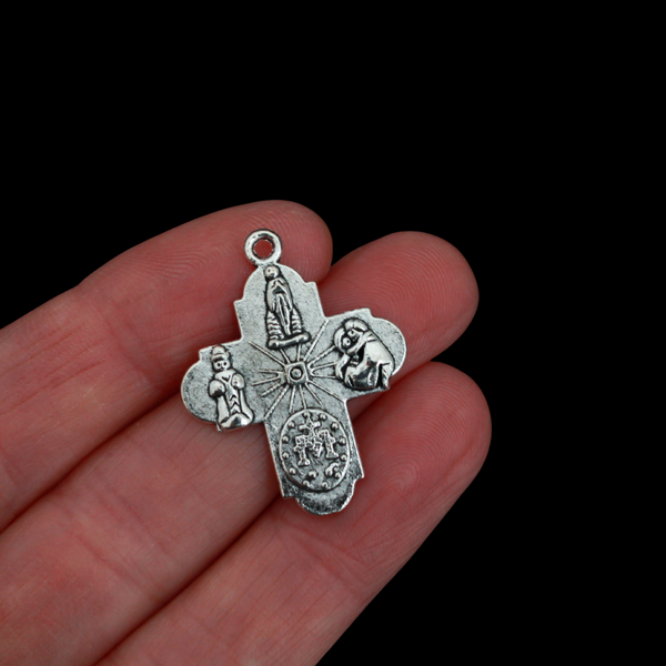 Five Way Cross Charms, 1-3/16" long - Sold in Packages of 10pcs