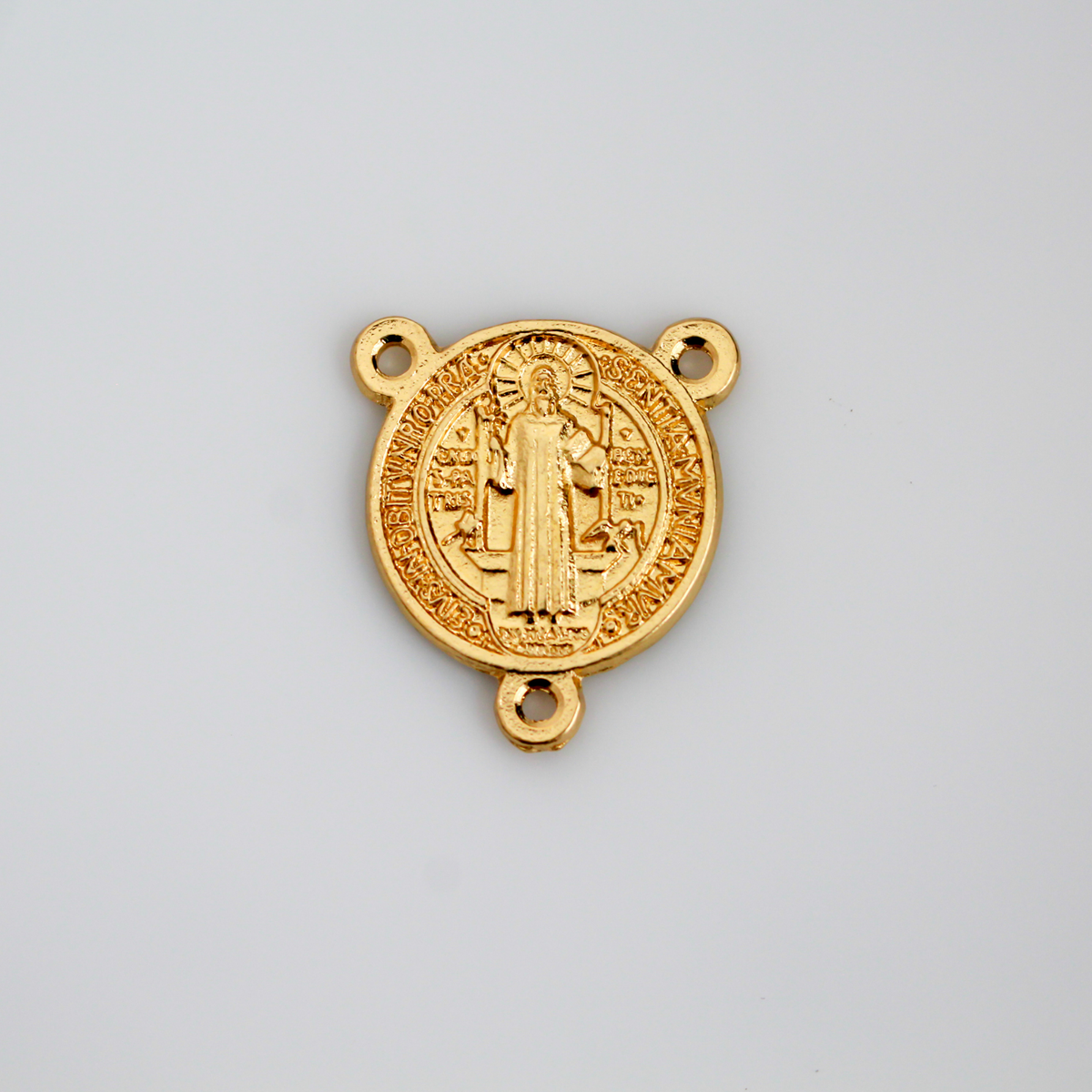 Gold Saint Benedict Rosary Centerpiece 1" long - Made in Italy