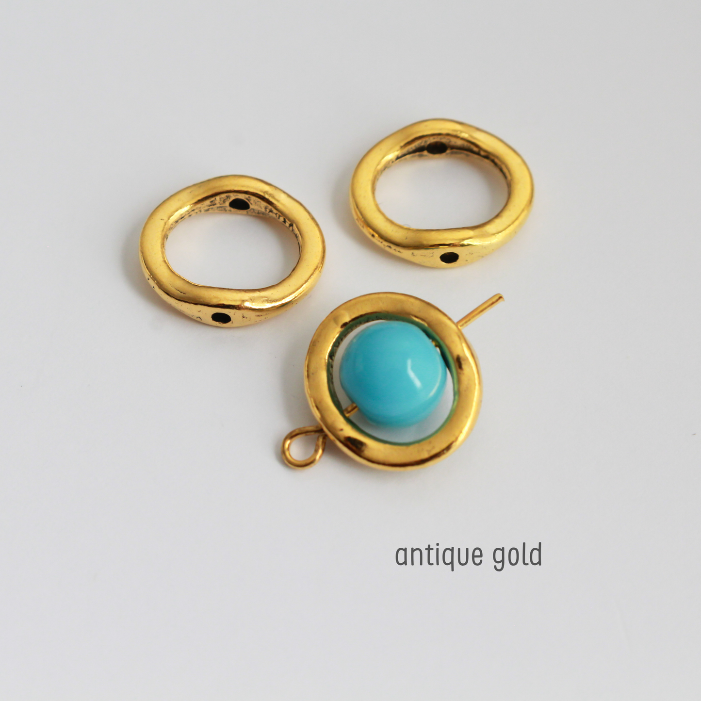 20 Spinning Bead Frames 13mm (fits 8mm beads) Available in Silver, Bronze, and Gold