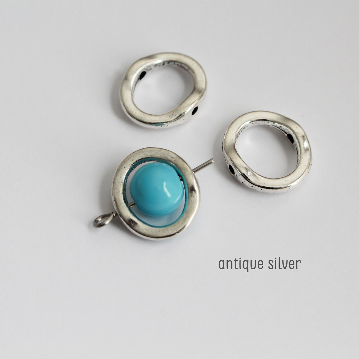 20 Spinning Bead Frames 13mm (fits 8mm beads) Available in Silver, Bronze, and Gold