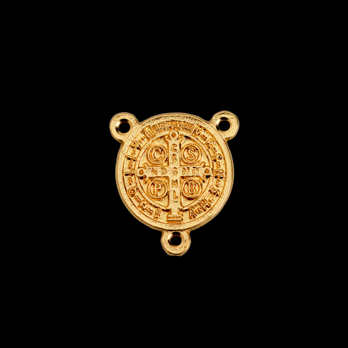Gold Saint Benedict Rosary Centerpiece 1" long - Made in Italy