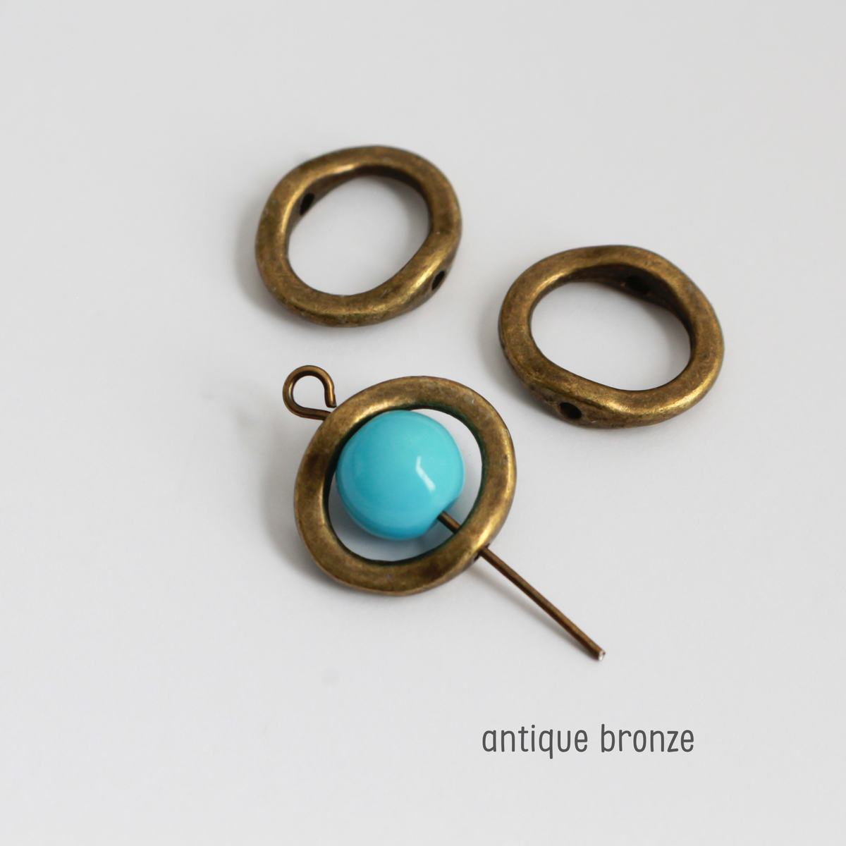 20 Spinning Bead Frames 13mm (fits 8mm beads) Available in Silver, Bronze, and Gold