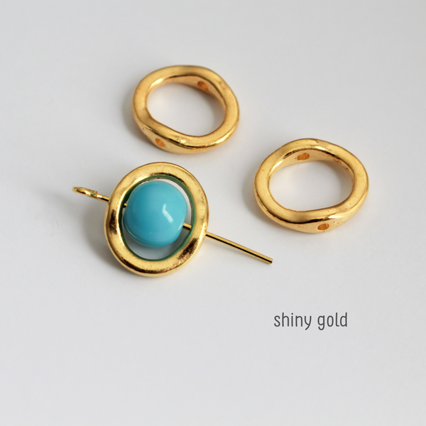 20 Spinning Bead Frames 13mm (fits 8mm beads) Available in Silver, Bronze, and Gold