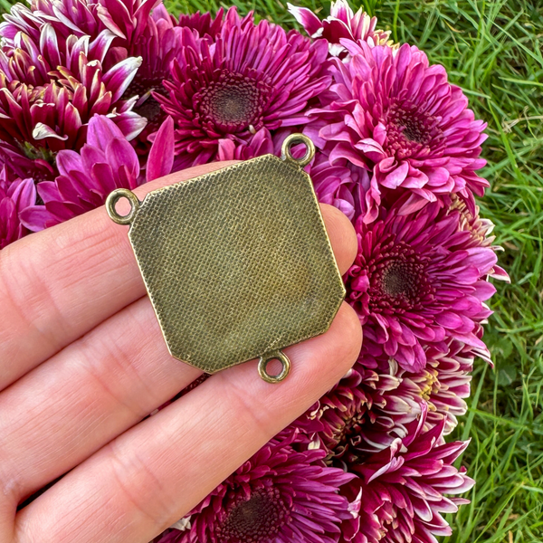 Bronze Rosary Centerpiece Blank Bezel Trays - Fits 22mm Round Cabochon, 5pcs