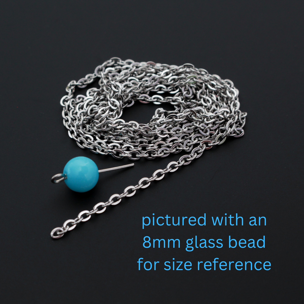 Heavy Duty Rosary Chain - Soldered Stainless Steel Links 3x2x0.5mm, 1m long (3.28 Feet)