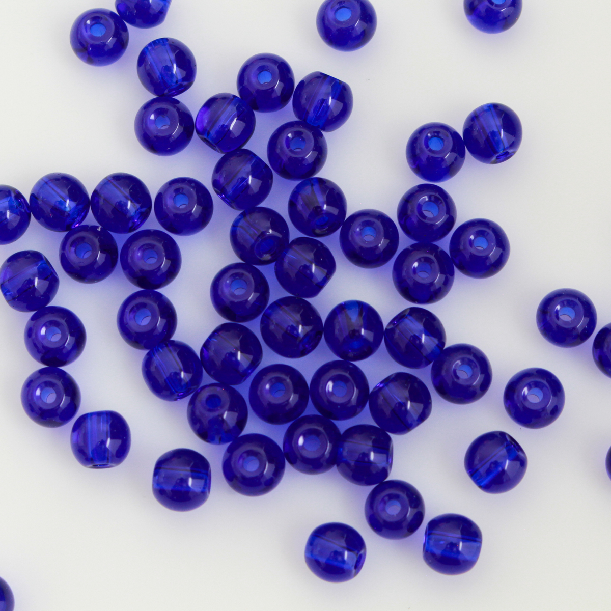 Midnight Blue Glass Beads 6mm Round Transparent Prayer Beads, 60pcs