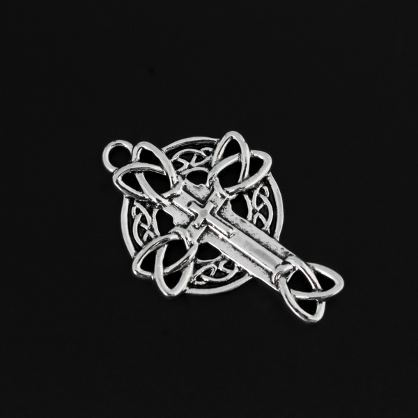Celtic cross with the trinity knot which is a symbol of the holy trinity, 37mm long