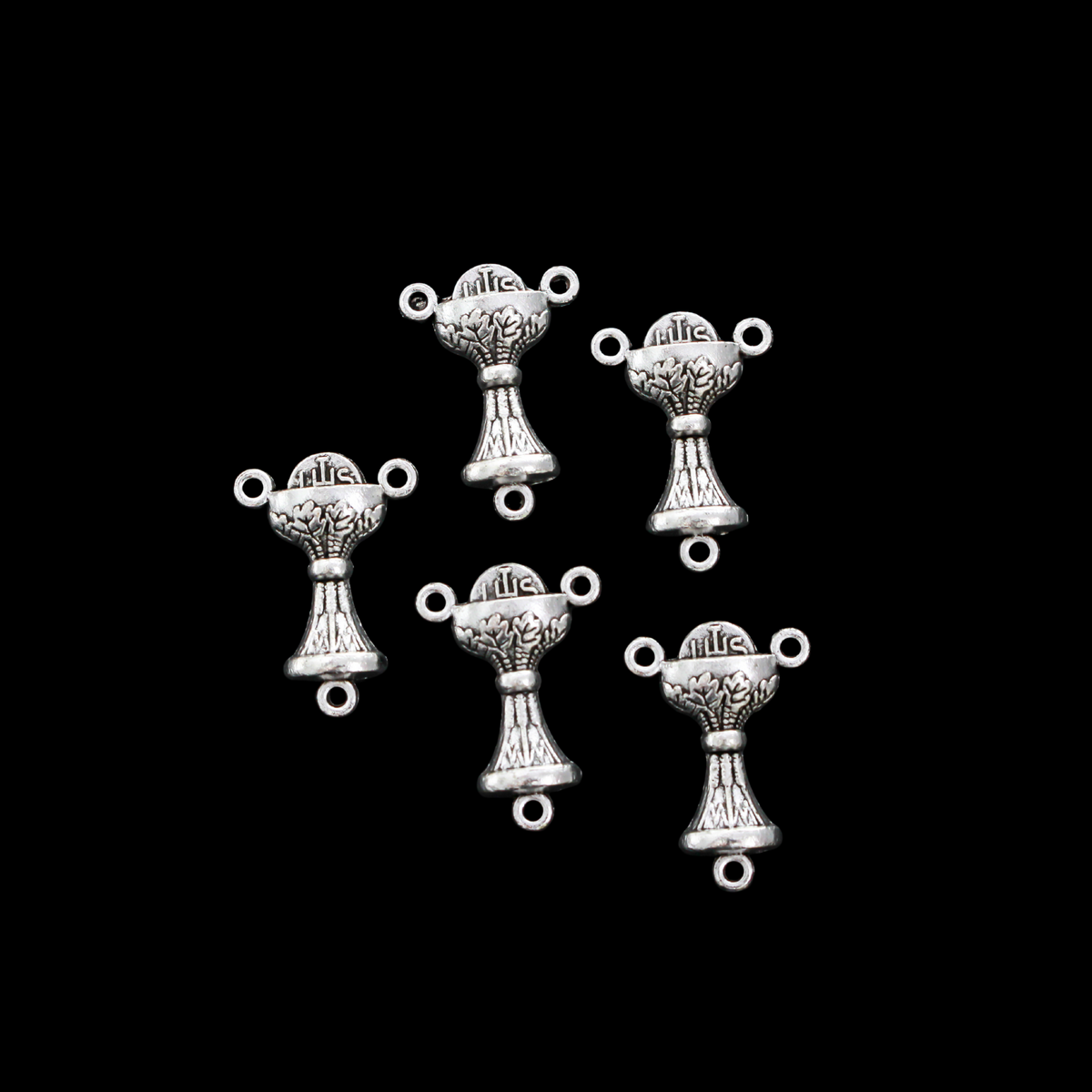 Holy Communion Chalice Rosary Centerpieces - Available in Silver, Bronze, Gold, 5pcs