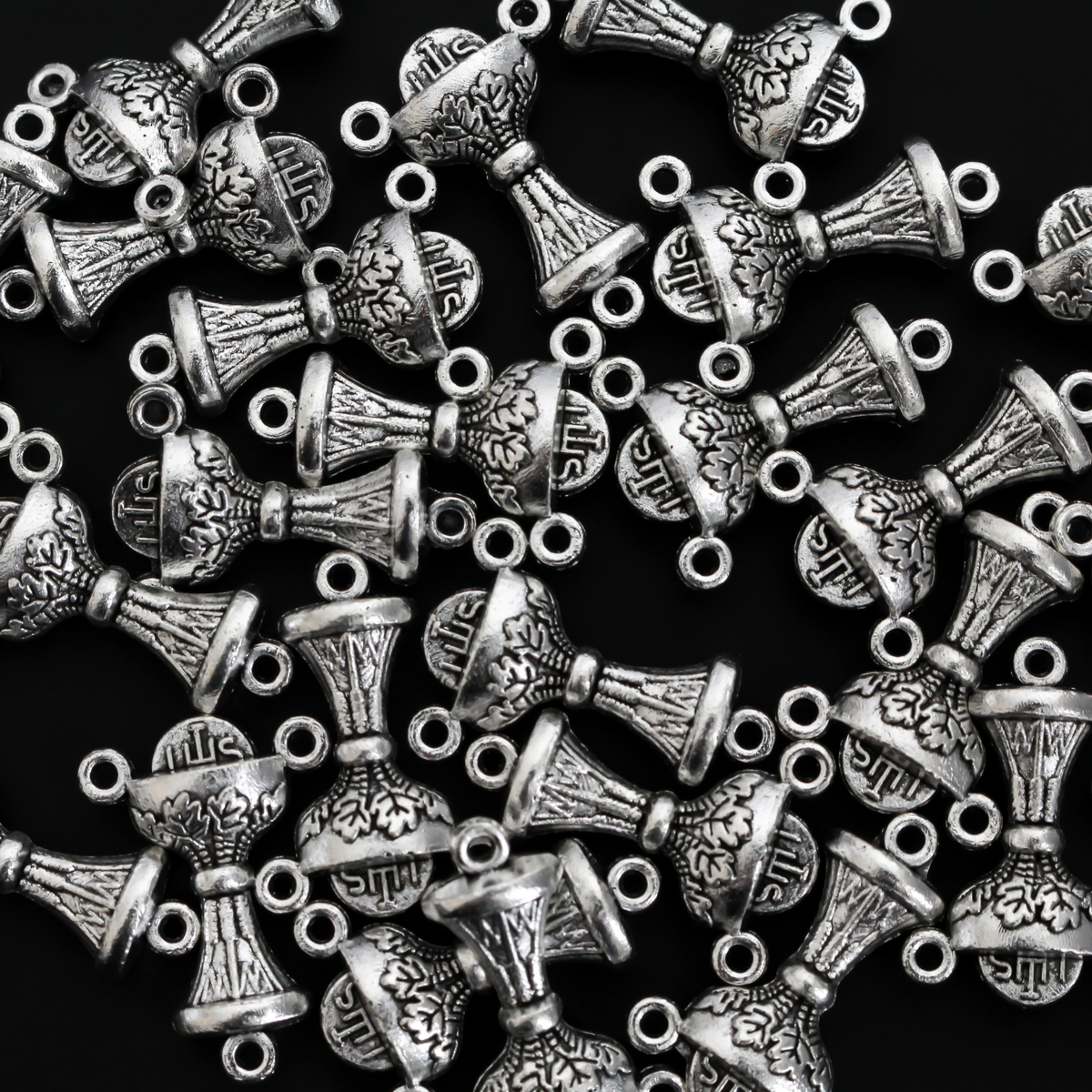Holy Communion Chalice Rosary Centerpieces - Available in Silver, Bronze, Gold, 5pcs