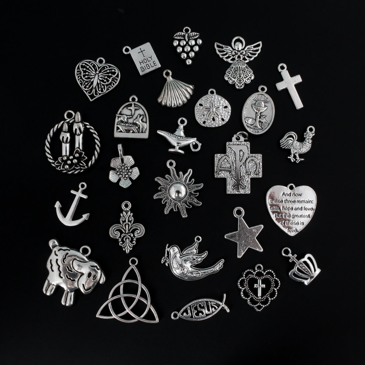 Chrismons Advent Charms - Christ Monograms Symbols of Christmas, 25pc Set